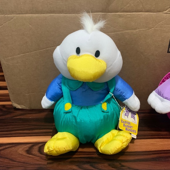 VTG 1994 Gibson Greetings Dudley Duck & Darcie Duck Easter Plush Stuffed Animals - Picture 3 of 14